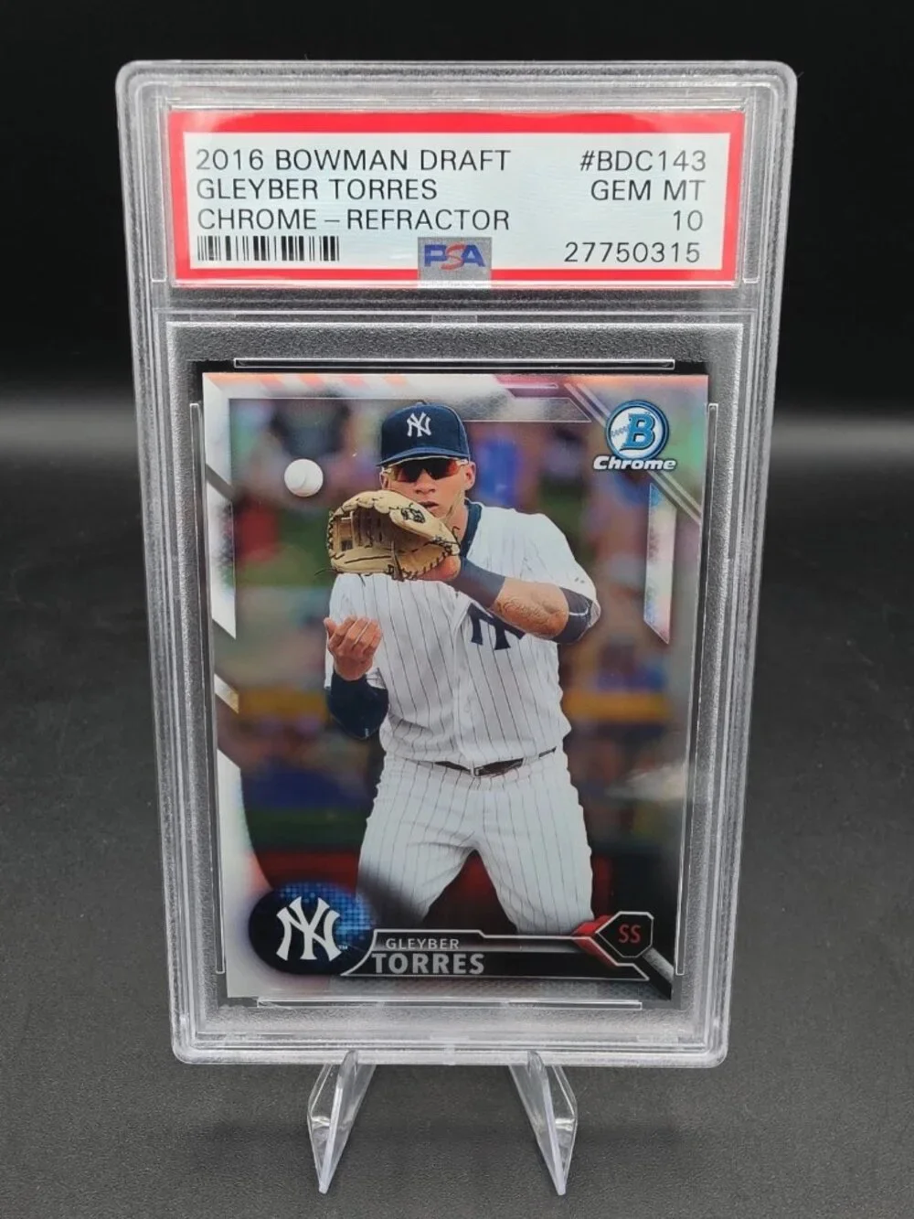 2016 Bowman Chrome Refractor Gleyber Torres RC Card PSA 10 GEM Mint